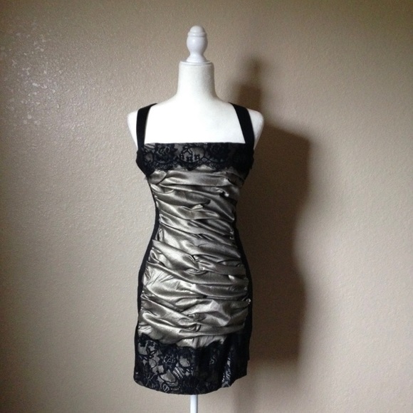 Jessica McClintock Ruched Front Cocktail Dress - Picture 3 of 17